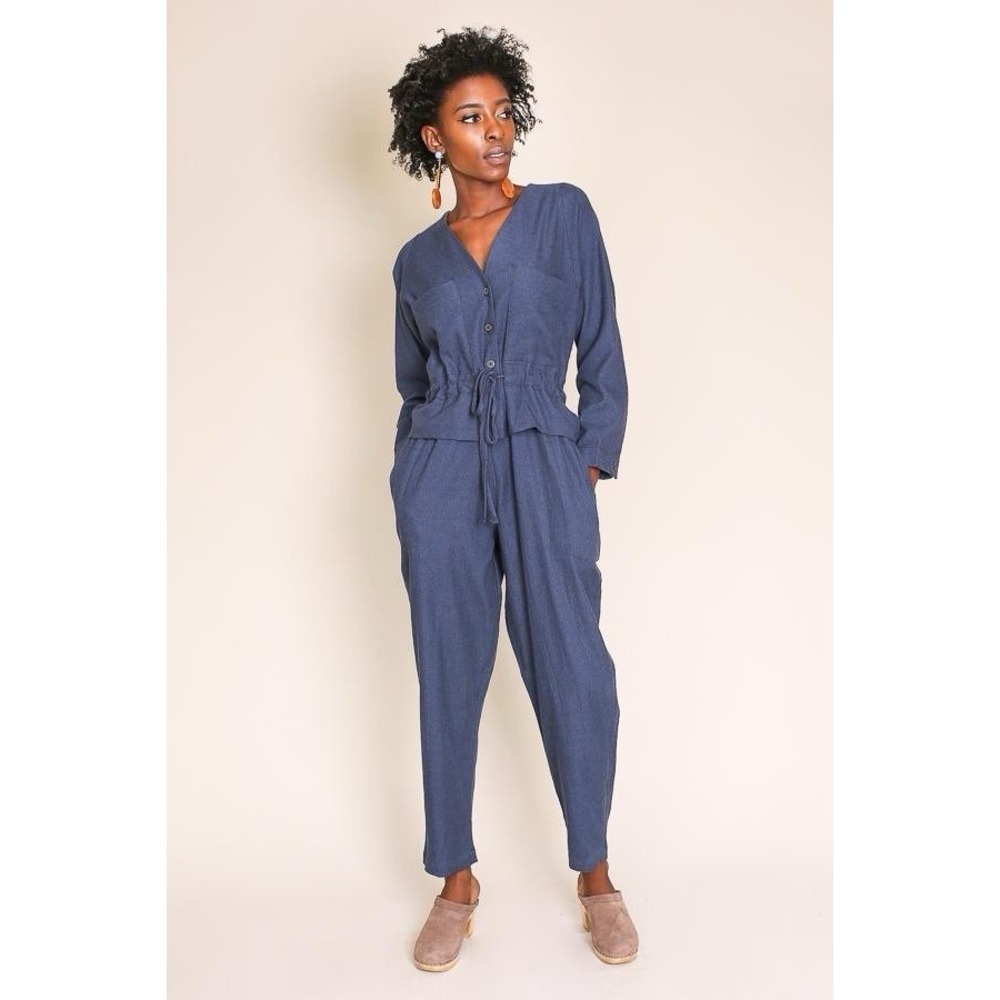 Black‎ Crane Sack Jumper in Midnight Blue – Size M – Cotton Rayon Blend – EUC